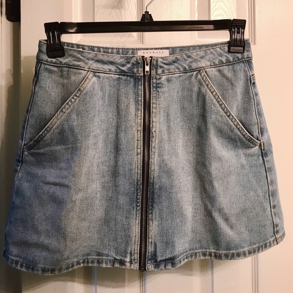 Kendall & Kylie Dresses & Skirts - Kendall Kylie Jean Skirt (Front-Zip)